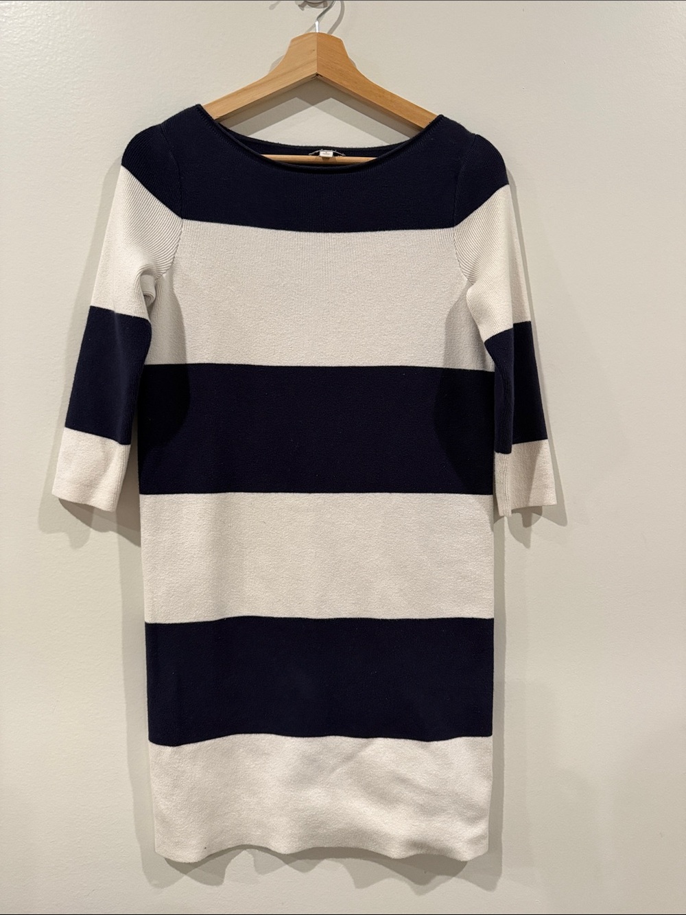GAP Navy and White Wide-Stripe Knit Dress